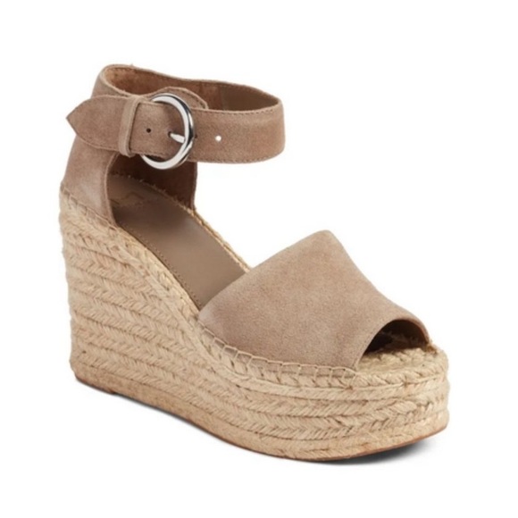 MARC FISHER LTD ADALYN ESPADRILLE WEDGE SANDAL BLUSH SUEDE SIZE 11M - Picture 1 of 10